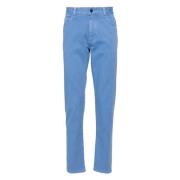 Slim Fit Katoen Elastaan Jeans Ermenegildo Zegna , Blue , Heren