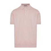 Klassieke Katoenen Poloshirt Made in Italy Canali , Pink , Heren