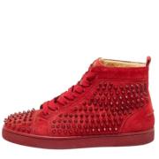 Pre-owned Suede sneakers Christian Louboutin Pre-owned , Red , Heren