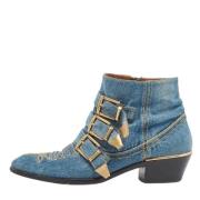 Pre-owned Denim boots Chloé Pre-owned , Blue , Dames