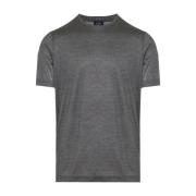 Luxe Zijden T-shirt Barba , Gray , Heren