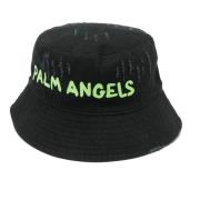 Zwarte Logo Bucket Hat Palm Angels , Black , Dames