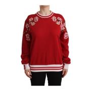 Rode Katoenen Crewneck Pullover Sweater Dolce & Gabbana , Red , Dames