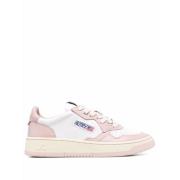 Medalist Sneakers Wit Roze Logo Patch Autry , Pink , Dames