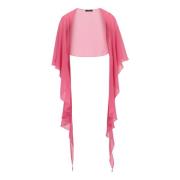 Elegante Chiffon Stola met Ruche vera mont , Pink , Dames