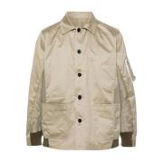 Gepaneelde Katoenen Jas Sacai , Beige , Heren