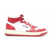 Rood/witte leren high-top trainers Autry , Red , Heren