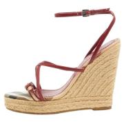 Pre-owned Leather sandals Burberry Vintage , Red , Dames
