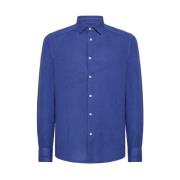 Linnen Overhemd Slim Fit Casual Elegant Peuterey , Blue , Heren
