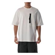 Katoenen T-shirt met Voor Contrast Band Armani Exchange , White , Here...