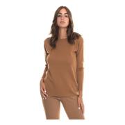 Wollen Trui, Ovale Halslijn, Boxy Model Max Mara Studio , Beige , Dame...