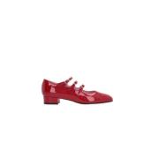 Rode Lakleren Mary-Jane Platte schoenen Carel , Red , Dames