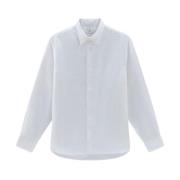 Witte Linnen Overhemd Woolrich , White , Heren