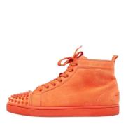 Pre-owned Suede sneakers Christian Louboutin Pre-owned , Orange , Here...