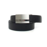 Leren Riem met Logo Detail Boss , Black , Heren