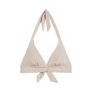 Metallic Triangel Bikini Top Max Mara , Beige , Dames