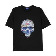 Zwarte T-shirt met Skull Print Paul Smith , Black , Heren