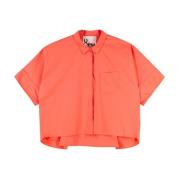 Overhemd met knoopsluiting en zak 8PM , Orange , Dames
