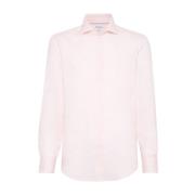 Roze Overhemd Collectie Brunello Cucinelli , Pink , Heren