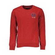 Katoenen Crewneck Sweatshirt met Borduurwerk La Martina , Red , Heren