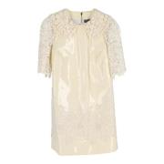 Pre-owned Leather dresses Dolce & Gabbana Pre-owned , Beige , Dames