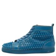 Pre-owned Leather sneakers Christian Louboutin Pre-owned , Blue , Here...