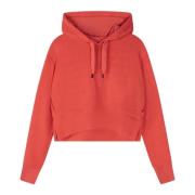 Relaxed Fit Hooded Crop Sweater 10Days , Red , Dames
