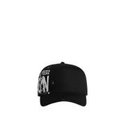 Icon Splash Baseball Cap Verstelbaar Katoen Dsquared2 , Black , Heren