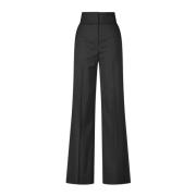 Flared Leg Regular Fit Broek Hugo Boss , Black , Dames