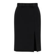 Elegante Satijnen Taille Potloodrok Dolce & Gabbana , Black , Dames