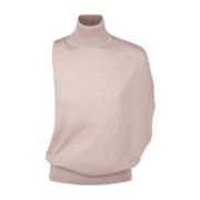 Neutrale Taupe Asymmetrische Wollen Vest Calvin Klein , Pink , Dames