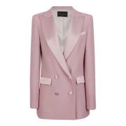 Roze Tuxedo Jas Peak Revers Hebe Studio , Pink , Dames