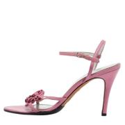 Pre-owned Leather sandals Dolce & Gabbana Pre-owned , Pink , Dames