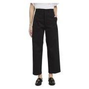 Zwarte Katoenen Stretch Broek Department Five , Black , Dames