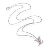 Pre-owned White Gold necklaces Louis Vuitton Vintage , Gray , Dames