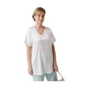 V-hals Top met Korte Mouwen Herzen's Angelegenheit , White , Dames