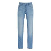 Slim Fit Turquoise Jeans Boss , Blue , Heren