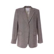 Elegant Herringbone Blazer Aime´e the Label , Brown , Dames