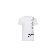 Wit Logo Print Katoenen T-Shirt Billionaire , White , Heren