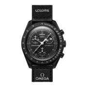 MoonSwatch Snoopy Zwarte Missie Horloge Omega , Black , Unisex