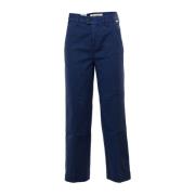 Gabardine Chino Broek Flare Fit Roy Roger's , Blue , Dames