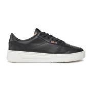 Zwarte Leren Sneakers Baltimore Stijl Boss , Black , Heren