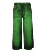 Wijde broek met kleurdetail Melitta Baumeister , Green , Dames