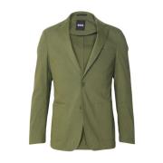 Groene Katoenen Blazer Boss , Green , Heren