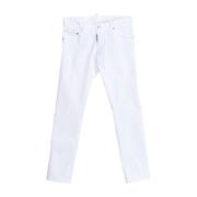 Recht Gesneden Lange Broek Dsquared2 , White , Heren