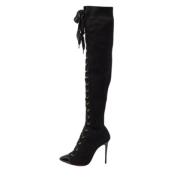 Pre-owned Fabric boots Christian Louboutin Pre-owned , Black , Dames