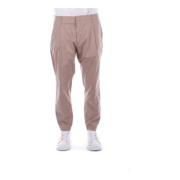 Beige Broek met Logo Rits Dondup , Beige , Heren