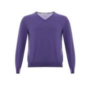 Paarse V-hals Trui Gran Sasso , Purple , Heren