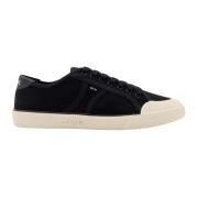 Canvas Sneakers Leren Detail Mannen Celine , Black , Heren