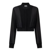 Zwarte Transparante Rits Sweater Liu Jo , Black , Dames